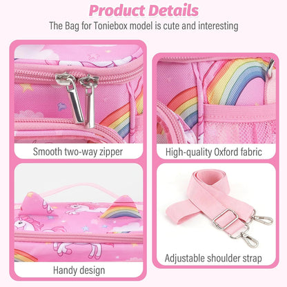 Kompatibel mit Tonies Tragetasche – Schutzhülle mit verstellbaren Trennwänden, Pink