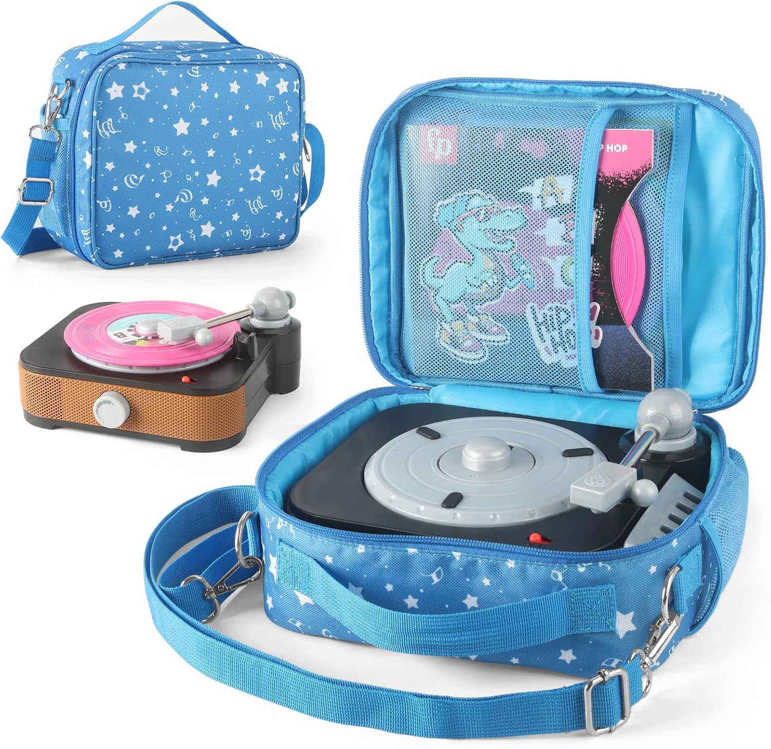 Carrying Case for Fisher-Price Musical Toy and Baby DJ Table,Portable Storage Bag with Handle for Kids Music (Blue)