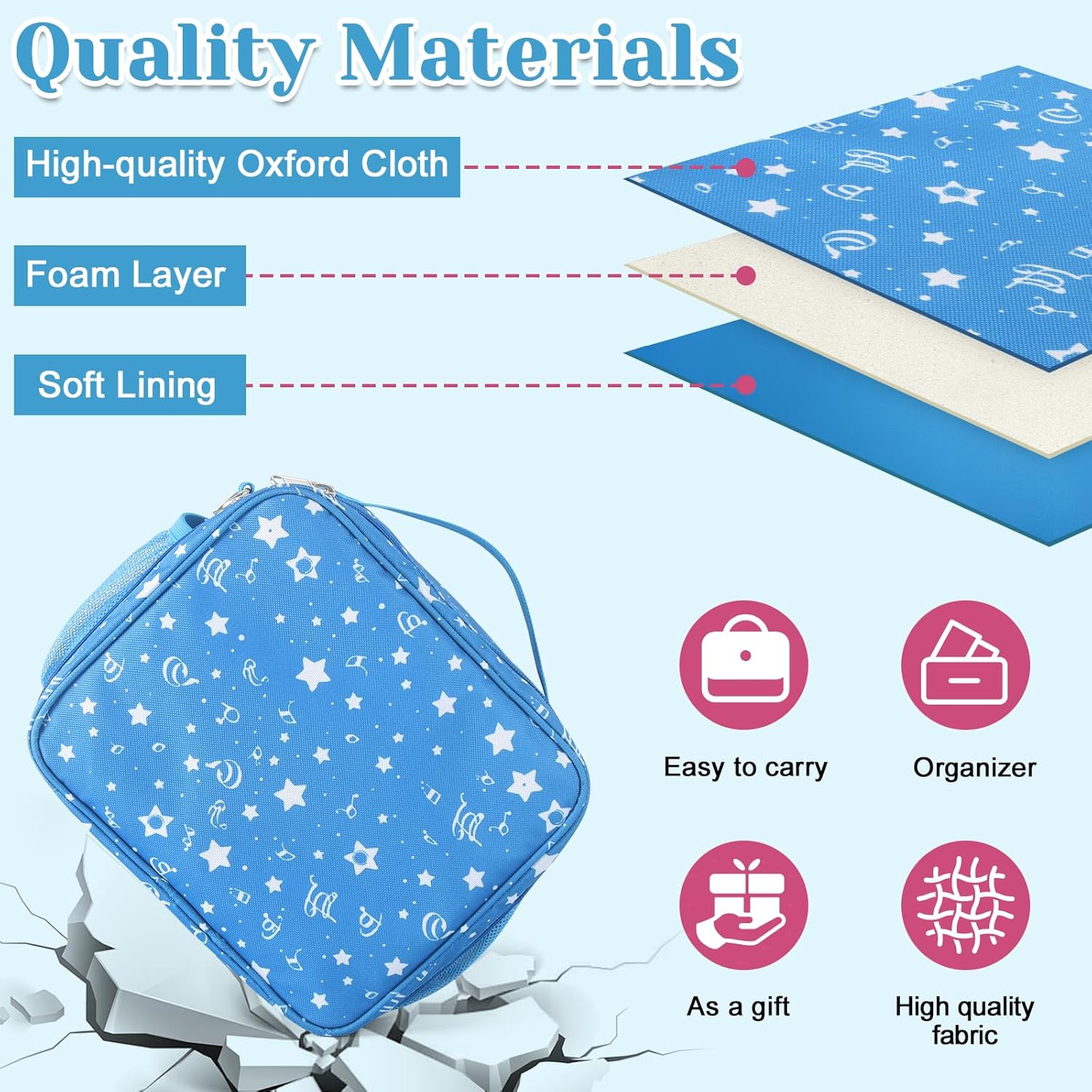 Carrying Case for Fisher-Price Musical Toy and Baby DJ Table,Portable Storage Bag with Handle for Kids Music (Blue)