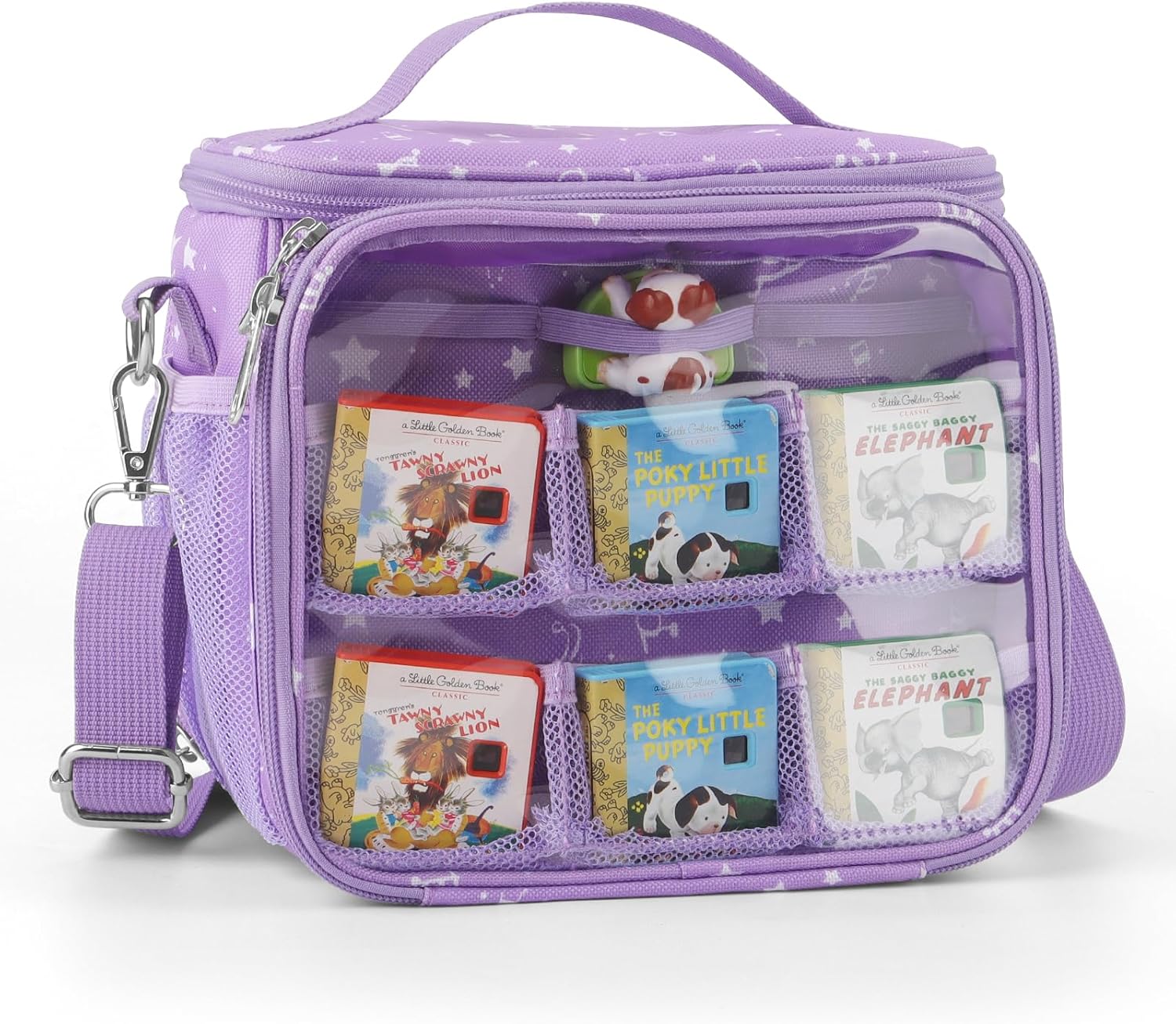 Carrying Case Compatible with Little Tikes Story Dream Machine Books Starter Set,Portable Storage Bag with Handle and Shoulder Strap for Storytime,Little Golden Book,Little Puppy Character (Blue)