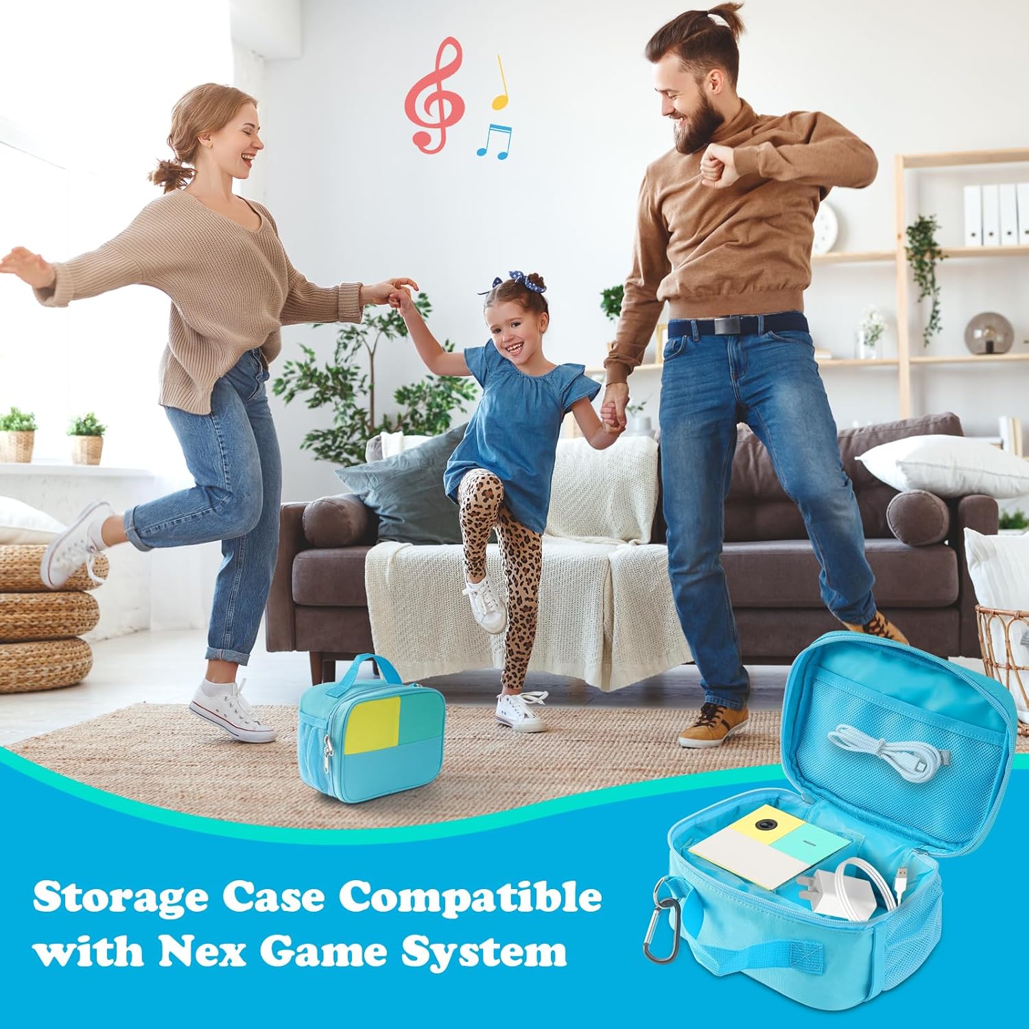 Travel Storage Case Compatible with Nex Playground Game System,Organizer Case for Active Game Console, Power Cord, Remote