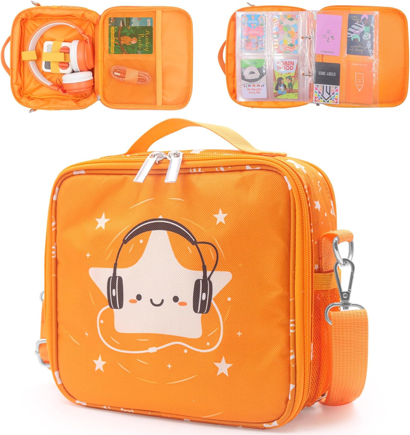 Travel Card Case for Mini Yoto Player, Card Holder,Card Binder Holder, Soft Portable Folder with 80 Pockets Player for Mini Audiobook Cards,Kids Audio Cards (blue)