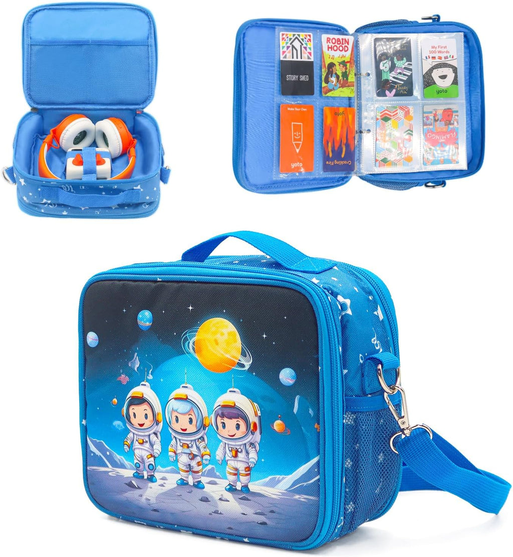 Travel Card Case for Mini Yoto Player, Card Holder,Card Binder Holder, Soft Portable Folder with 80 Pockets Player for Mini Audiobook Cards,Kids Audio Cards (blue)