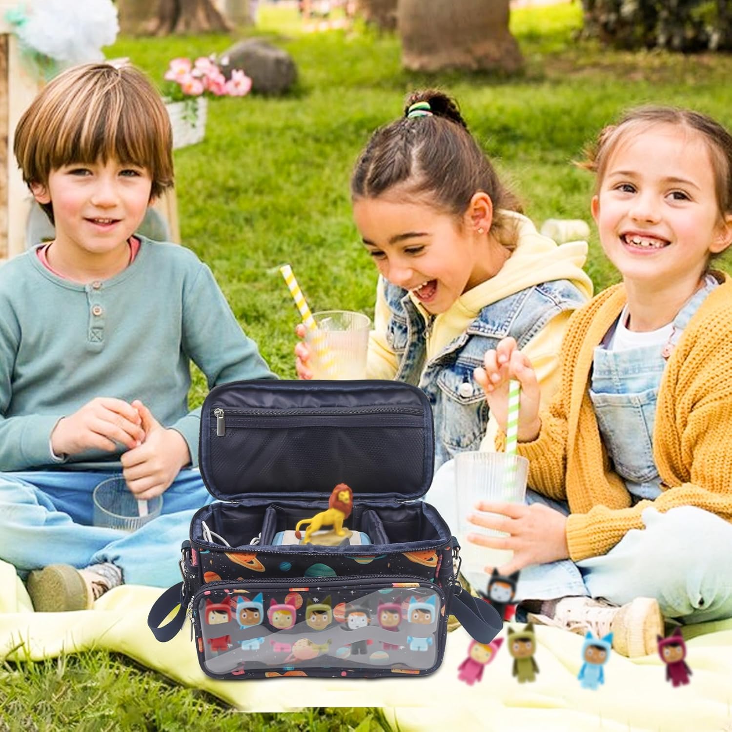 for Tonies Carrying Case, Toniebox Case for Tonies Figures,Tonie Characters, Tonies Storage and Organizer with Shoulder Strap,Tonies Box Starter Set,Tonies Headphones,Charging Station Bag (Black)