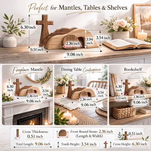 (🎁Last Day 49% OFF)✝️The Wooden Resurrection Cross & Empty Tomb That Reminds Your Family What Easter Is Really About