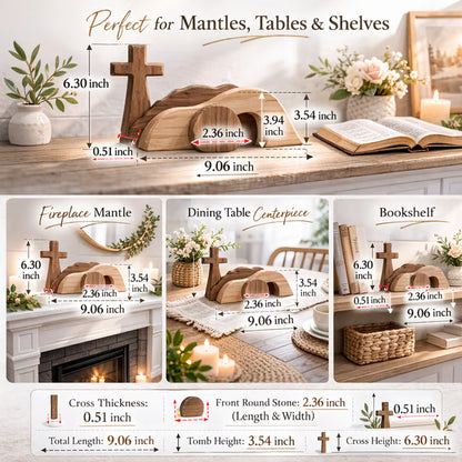 (🎁Last Day 49% OFF)✝️The Wooden Resurrection Cross & Empty Tomb That Reminds Your Family What Easter Is Really About