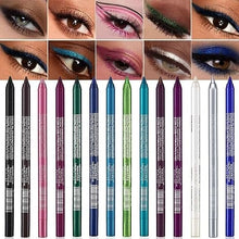 (🎁Last Day 49% OFF)14-Pack Eyeliner Pencil Waterproof Colored Gel Liners with Metallic & Shimmer Finishes Smudge-Proof