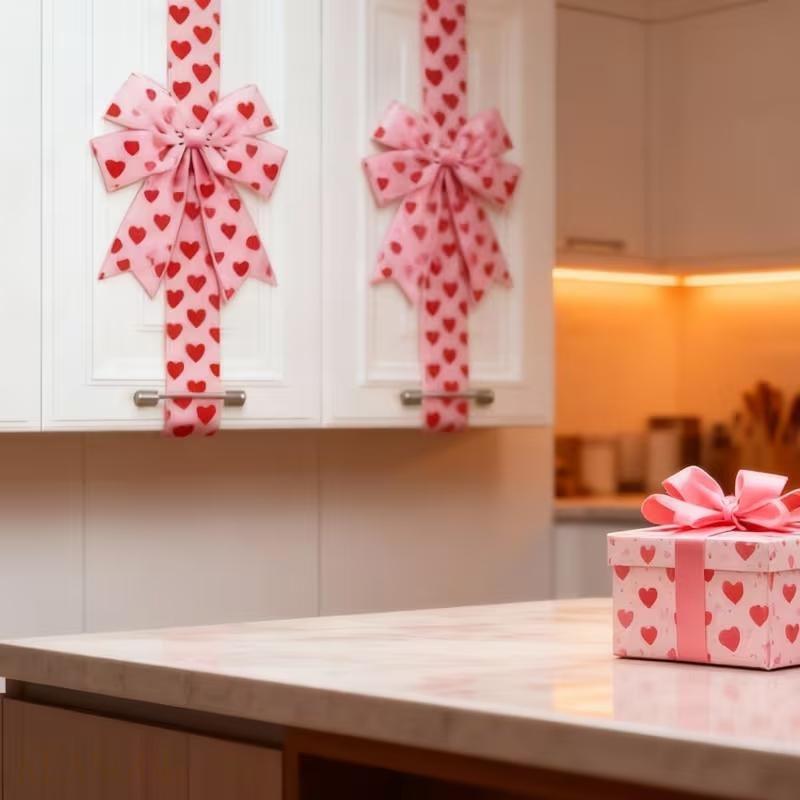 (🎁Last Day 49% OFF)🎀Valentine's Day Pink Heart Large Bow Decoration