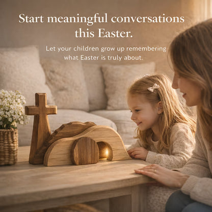 (🎁Last Day 49% OFF)✝️The Wooden Resurrection Cross & Empty Tomb That Reminds Your Family What Easter Is Really About