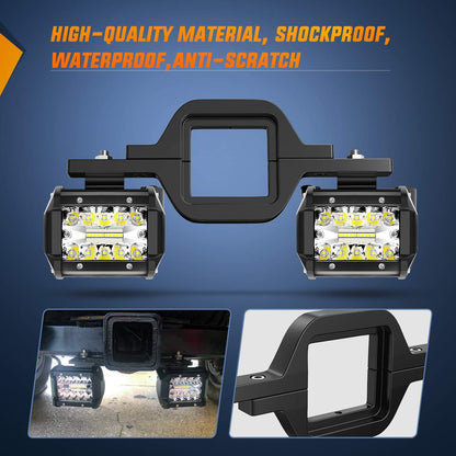 (🎁Last Day 49% OFF)2pcs 4 Inch 60W LED Pods with Tow Hitch Mounting Brackets