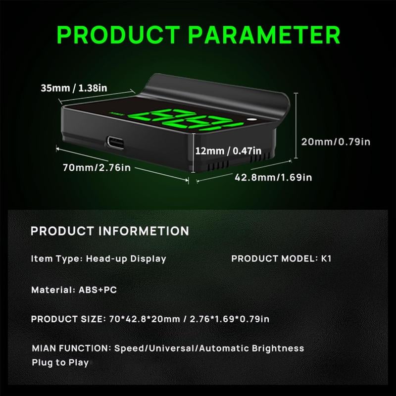 (🎁Last Day 49% OFF)🚗Head up Display Car GPS Digital Speedometer Car Truck Motorcycle Head Up Display Odometer HUD MPH Car Tools Accessory