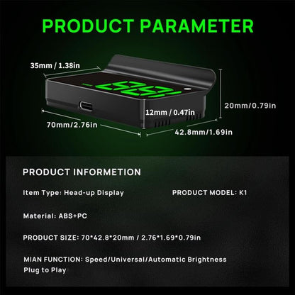 (🎁Last Day 49% OFF)🚗Head up Display Car GPS Digital Speedometer Car Truck Motorcycle Head Up Display Odometer HUD MPH Car Tools Accessory