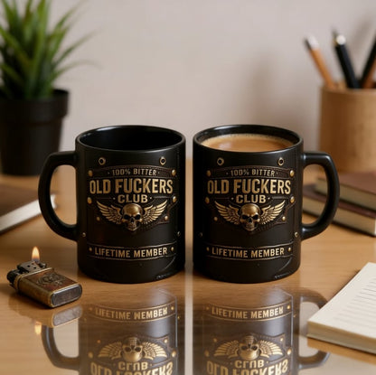 (🎁Last Day 49% OFF)☕ OLD FUCKERS CLUBTM Mug - 100% Bitter, Always Real. Lifetime Member. 😎💀
